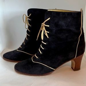 Vintage 1980s Charles Jourdan Paris- Victorian style  Steampunk booties
